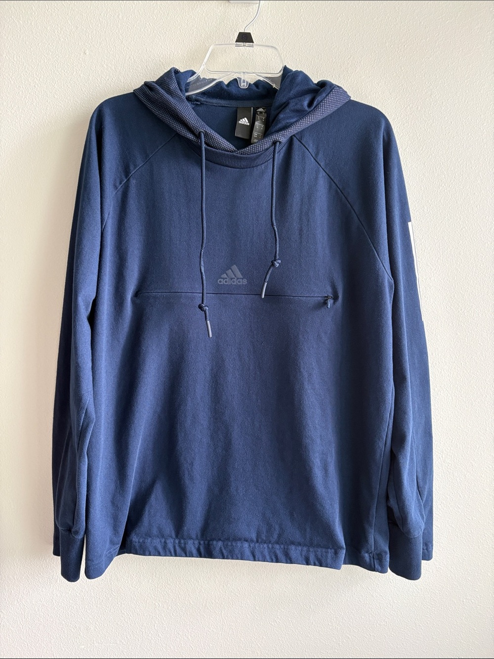 adidas Navy Drawstring Pullover Hoodie